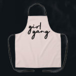 Girl Gang | Mother Daugter Cute Matching Pink Apron<br><div class="desc">Simple,  stylish "girl gang" quote apron in modern minimalist script typography in off-black on a baby pink background to celebrate women and girl power! Perfectly versatile for everyday,  a bachelorette party or a cute matching combo for mother and daughters,  sisters and friends!</div>