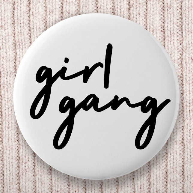 Girl Gang | Stylish Modern Feminist Girl Power Button (Creator Uploaded)