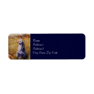 Girl Gathering Flowers by Renoir Label