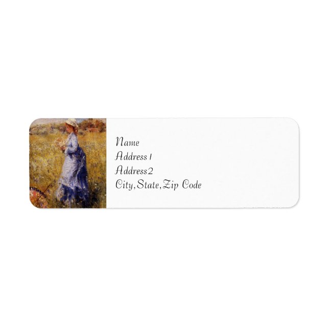 Girl Gathering Flowers by Renoir Label (Front)