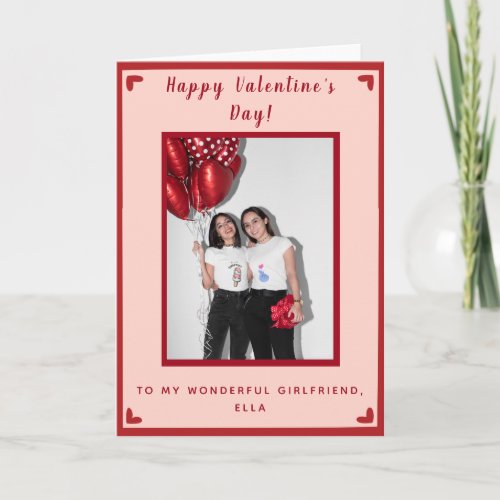 Girl Gay Couple Photo Valentines Day Romantic     Card