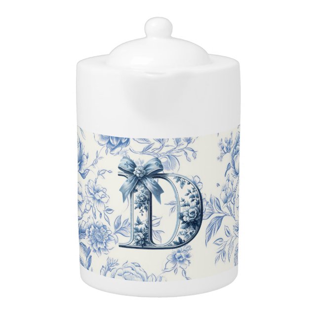 Girl GDads Light Blue Chinoiserie Porcelain Teapot (Front)