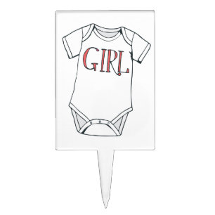 Girl Gender Reveal Cupcake Cake Topper