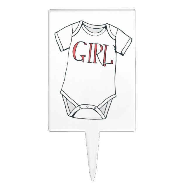 Girl Gender Reveal Cupcake Cake Topper (Front)