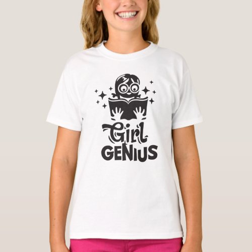 Girl Genius Back To School Kids Cute Quote T_Shirt