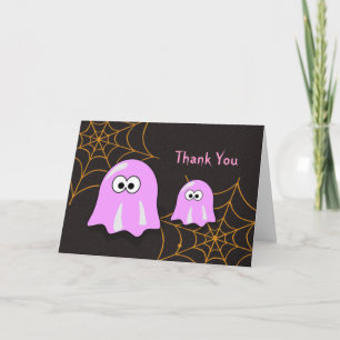 Girl Ghost Halloween Baby Shower Thank You Cards