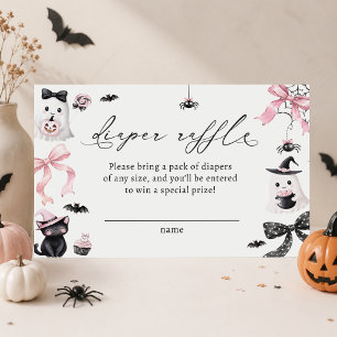 Girl Ghost Little Boo Is Due Halloween Baby Shower Enclosure Card