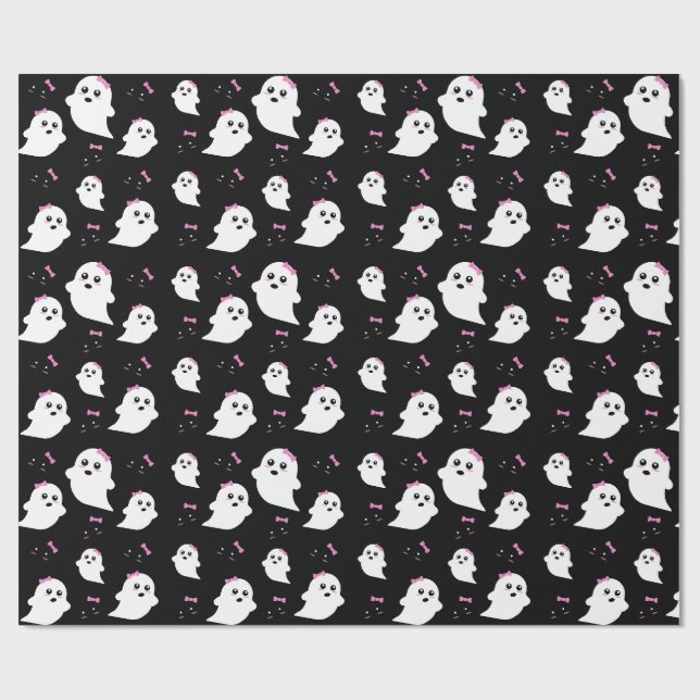 Girl Ghost Pattern Wrapping Paper (Flat)