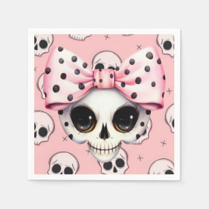 Girl Ghost Skeleton Halloween Pink Themed Napkins