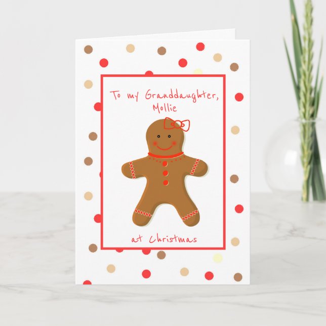 Girl Gingerbread for Granddaughter Card (Front)