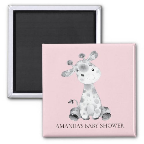 Girl Giraffe Baby Shower Favor Magnet