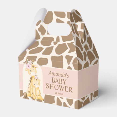 Girl Giraffe Baby Shower Gable Box