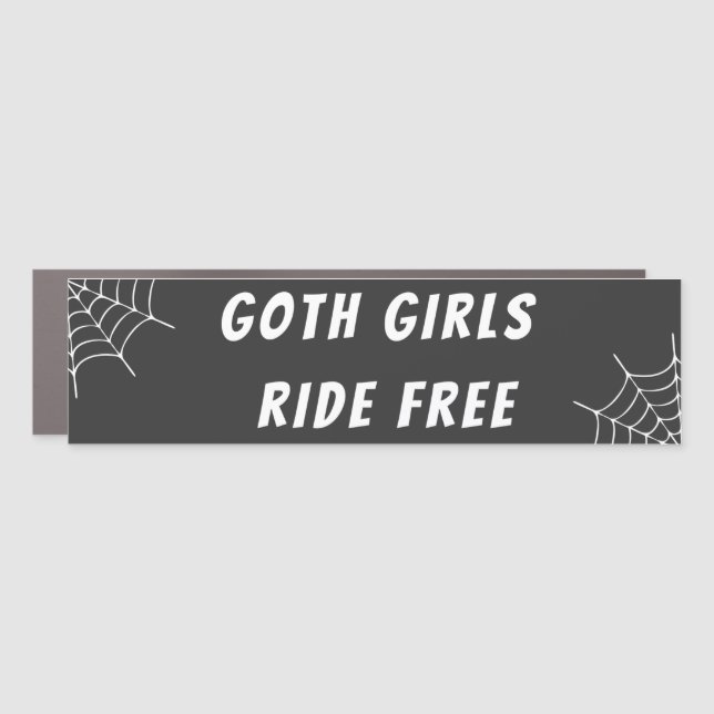 Girl girls ride Free Gothic decal Car Magnet (Front)