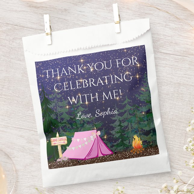 Girl Glamping Camping  Favor Bag (Personalize and fill with treats or favors.)