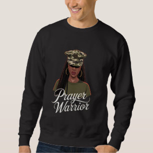 Girl God Black Jesus Women Christian Prayer Warrio Sweatshirt