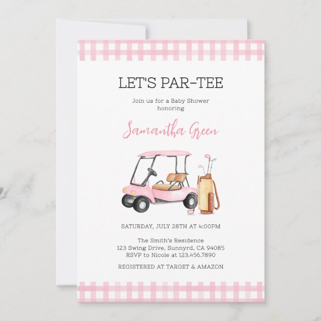 Girl Golf Baby Shower Invitation (Front)