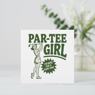 Girl Golfer Funny Par Tee Girl For Golf Lovers Invitation