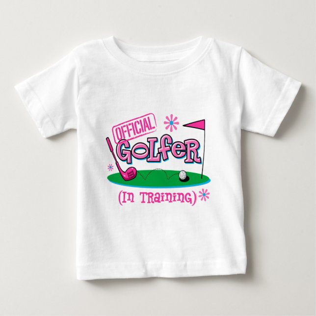 Girl Golfer In Training Baby T-Shirt (Front)