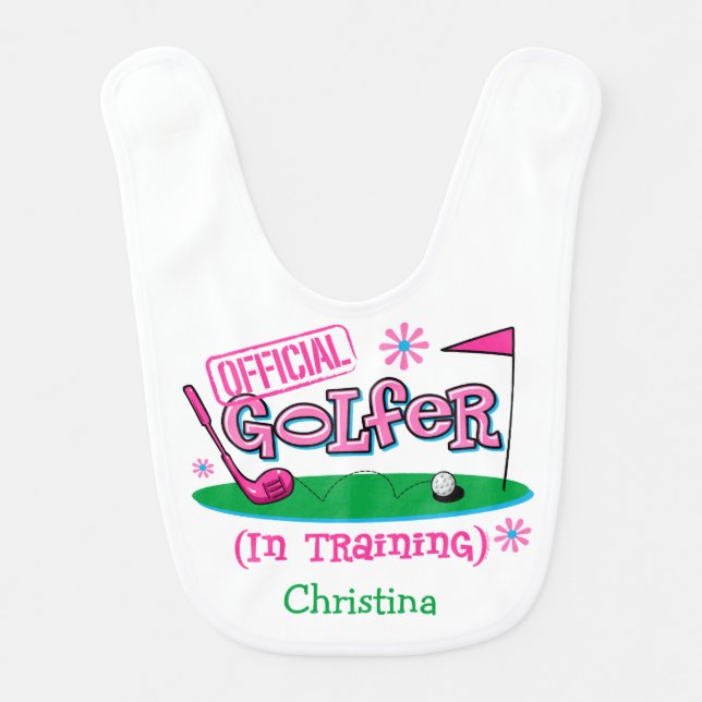 Girl Golfer In Training Bib (Front)