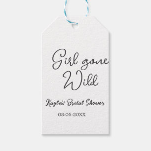 Girl gone wild bridal shower name date simple mini gift tags