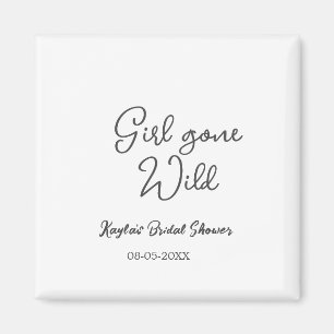 Girl gone wild bridal shower name date simple mini magnet