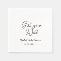 Girl gone wild bridal shower name date simple mini