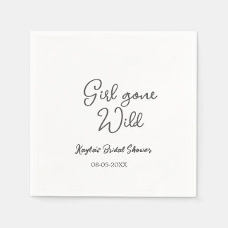 Girl gone wild bridal shower name date simple mini napkins