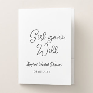 Girl gone wild bridal shower name date simple mini pocket folder