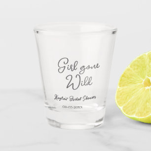Girl gone wild bridal shower name date simple mini shot glass