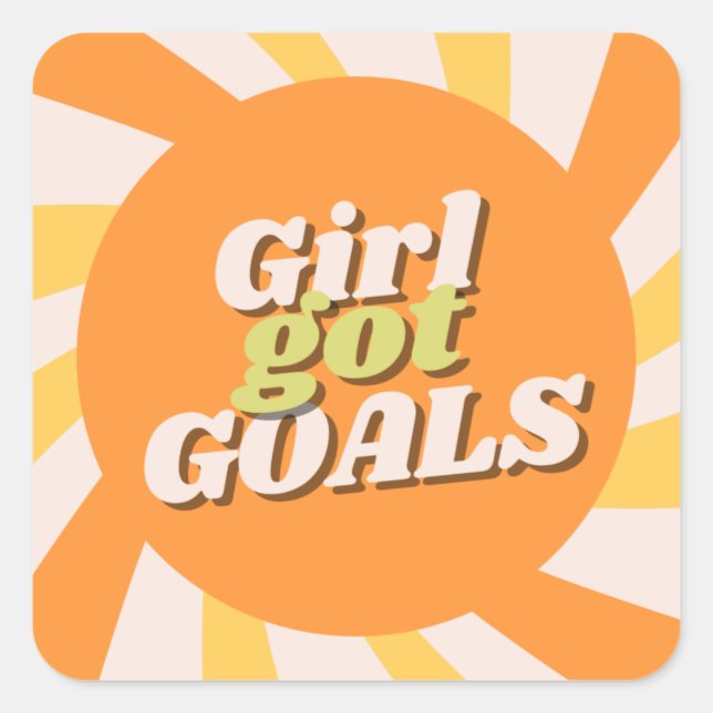 Girl Got Goals Square Sticker (Front)