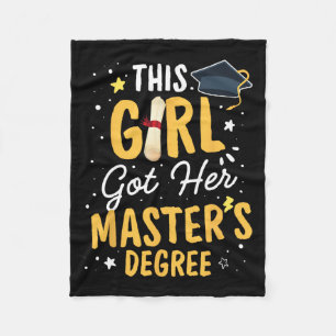 Girl Got Her Masters Degree Graduation Mastered It Fleece Blanket