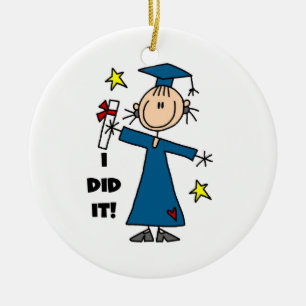 Girl Graduate Ceramic Ornament