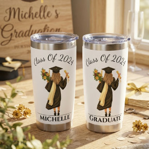 Girl Graduate Customizable Year Insulated Tumbler