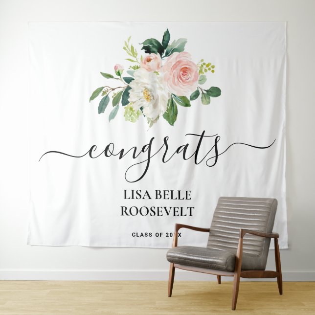 Girl Graduation Congrats Backdrop Photo Booth (In Situ (Horizontal))