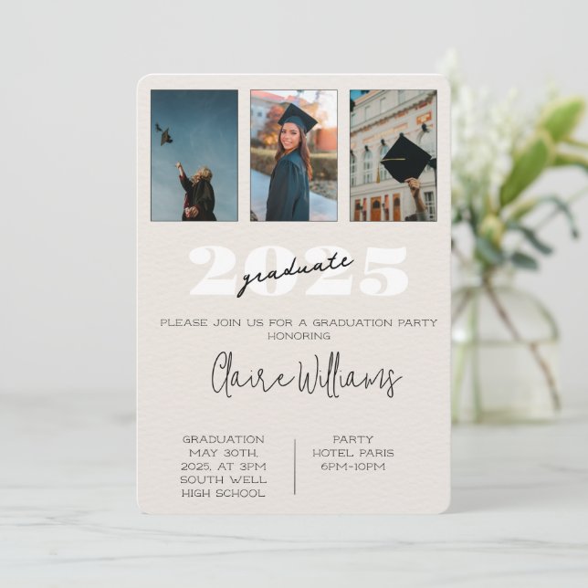 Girl graduation party invitations   (Standing Front)