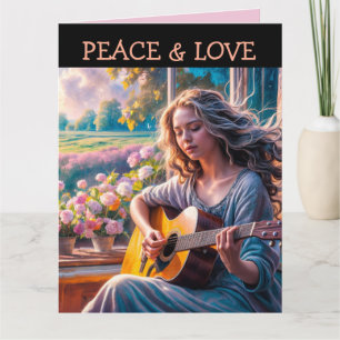 GIRL GUITAR BIRTHDAY GREETING CARD FOR HER