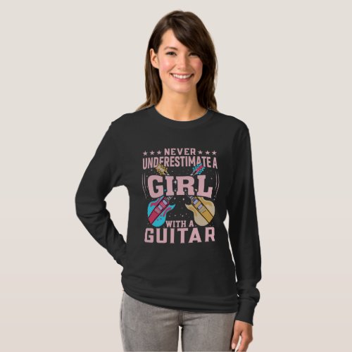 Girl Guitar T_shirt for women guitarist tee