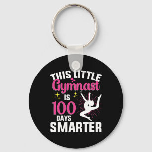 Girl Gymnast Happy 100 Days Of School Gymnastic Tu Keychain