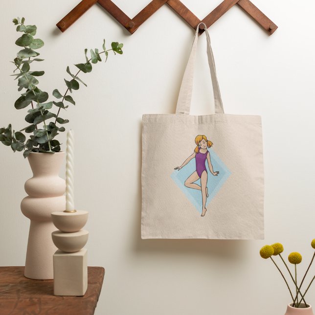 Girl Gymnast in Purple Leotard Tote Bag (Creator Uploaded)