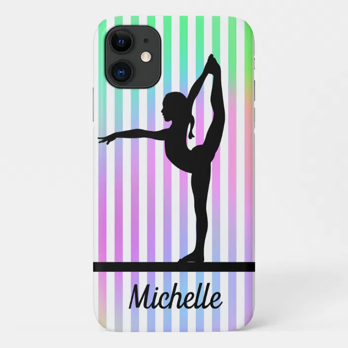 Girl Gymnastics Colorful Custom Name Case Mate Iphone Case Zazzle Com