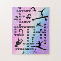 Girl Gymnastics Skills Pastel Stars Crosswords 