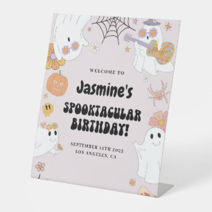 Girl Halloween Birthday Welcome Sign