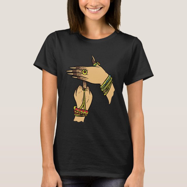 Girl Hands Desi Bollywood Sarcastic  Hindi Punjabi T-Shirt (Front)