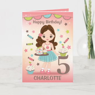 Girl Happy Birthday Card | Add any Age