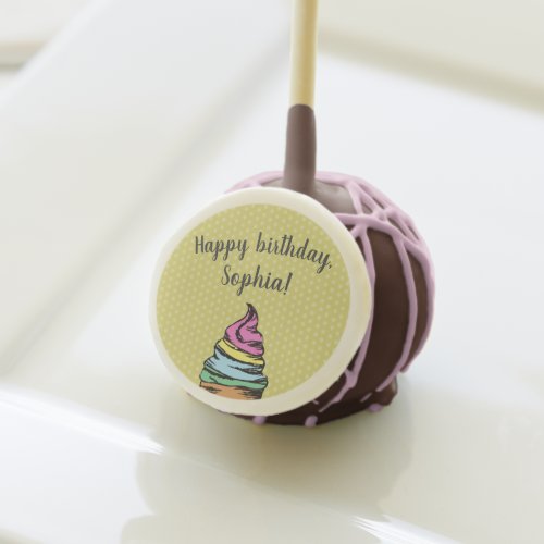 Girl Happy Birthday Party Ice Cream Cone Cake Pops