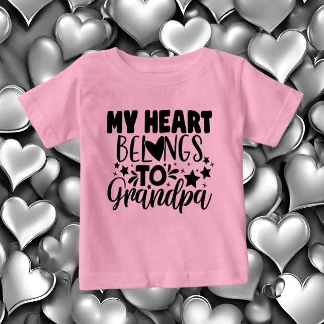 girl heart Grandpa word art Baby  T-Shirt (Creator Uploaded)