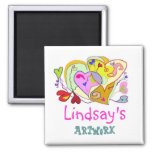 Girl Hearts Personalized Artwork Magnet at Zazzle