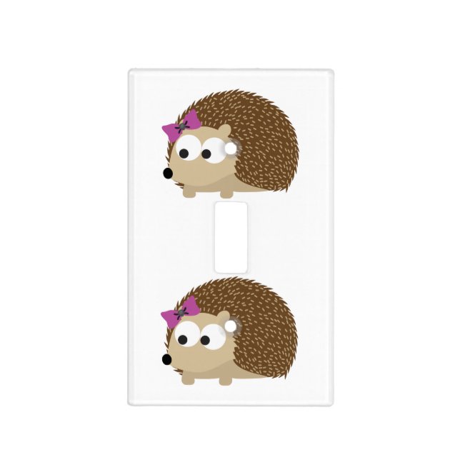 Girl Hedgehog Light Switch Cover (Front)