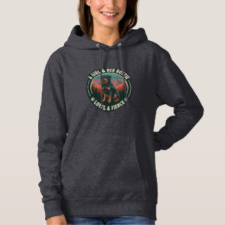 Girl Her Rottie Loyal Fierce Rottweiler Dog Mounta Hoodie