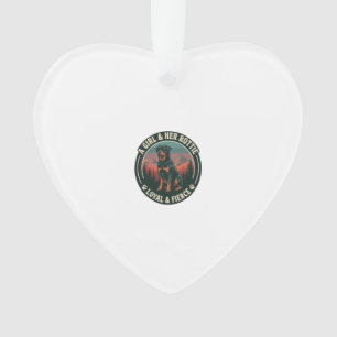 Girl Her Rottie Loyal Fierce Rottweiler Dog Mounta Ornament